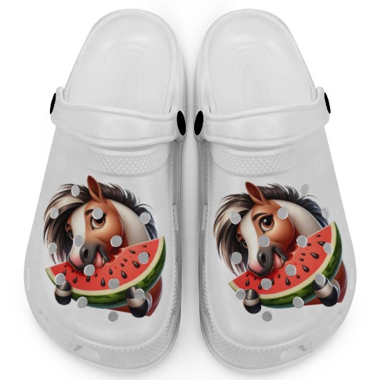 Horses Horse Lover Farmer Melon Summer Clogs