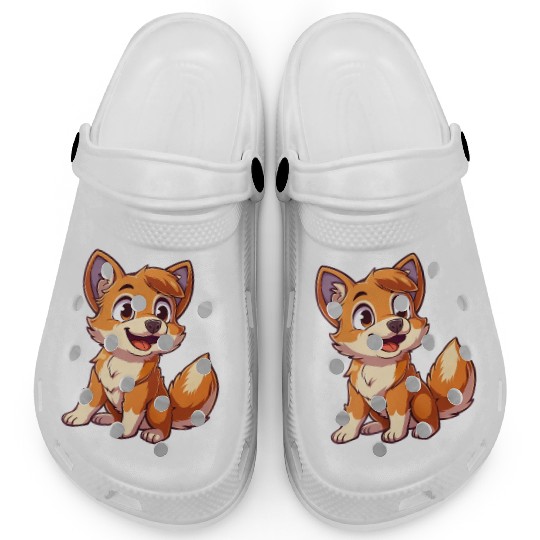 Adorable Smiling Fox Cub Enthusiast Clogs