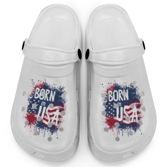Born in USA, American flag Clogs