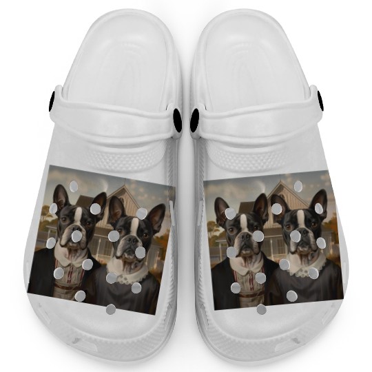 Boston Terrier Funny Sleeve Clogs