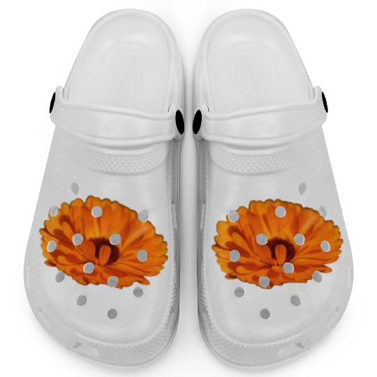 orange flower marigold Clogs