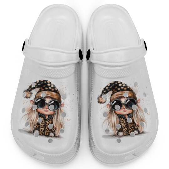 Leopard Print Gnome Clipart Images, Girly Clogs