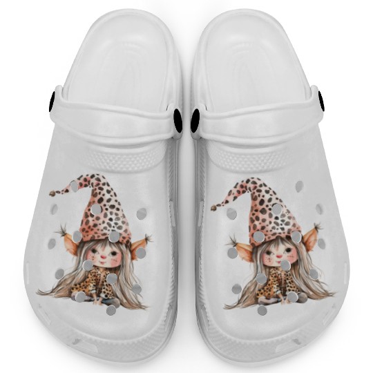 Leopard Print Gnome Clipart Images, Girly Clogs