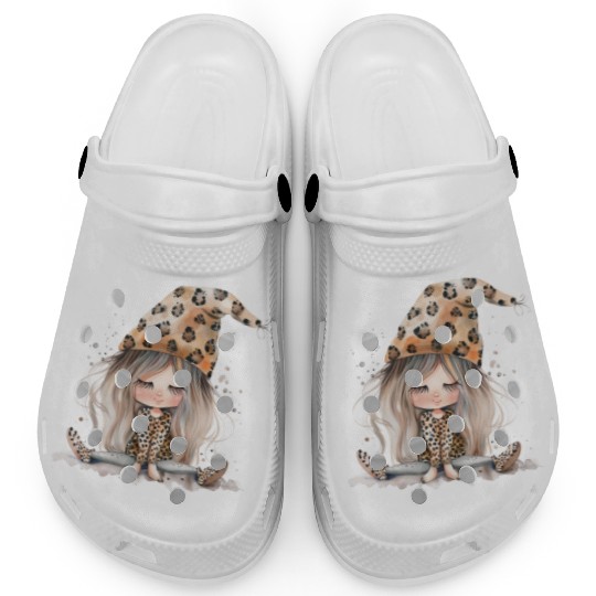 Leopard Print Gnome Clipart Images, Girly Clogs