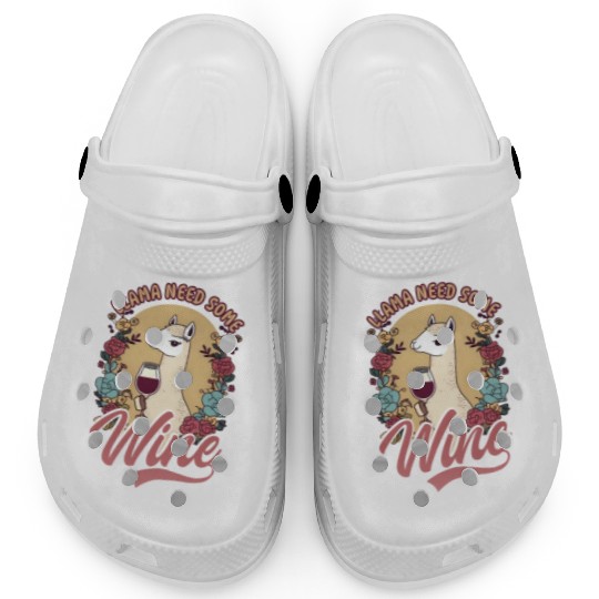 Alpaca Llama Llama Need Some Wine Clogs