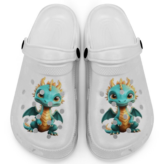 Chibi green dragon Clogs