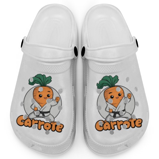 Cute Karate Carrot Design Clogs