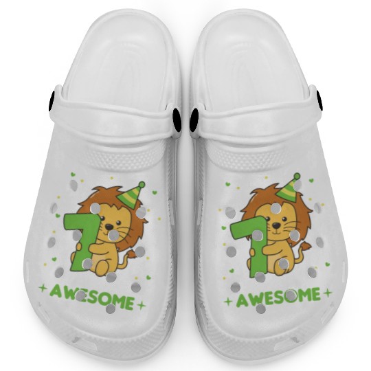 Lion For 7th Birthday Children Seven Years Old Clogs