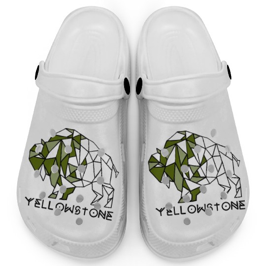 Army Green YStone Bison Design Clogs