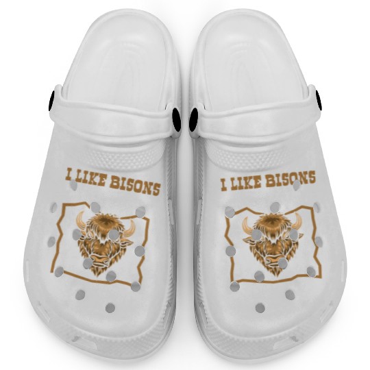 I Like Bisons And Maybe 3 People Buffalo Bovinae Clogs