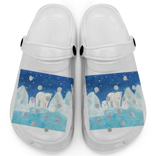Polar Bears (Ursus maritimus) - Bear Mother & Cubs Clogs