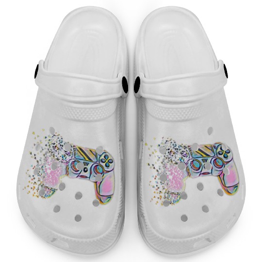 Retro Video Game Controller Clothing Clogs