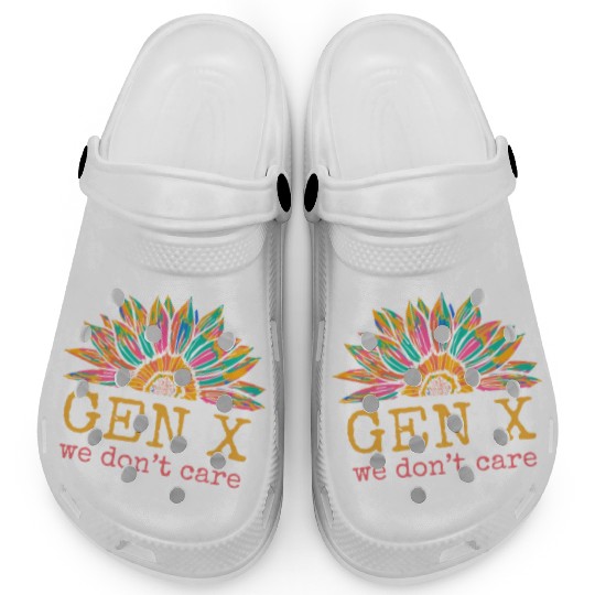 Gen X We Don't Care Sunflower Generation X Clogs
