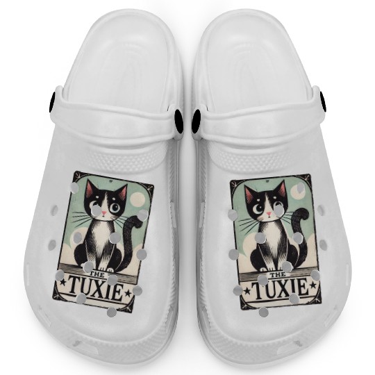 Tuxedo Cats Tarot Card Clogs