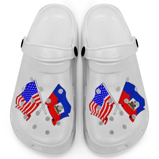 USA flag USA, Haiti flag Clogs