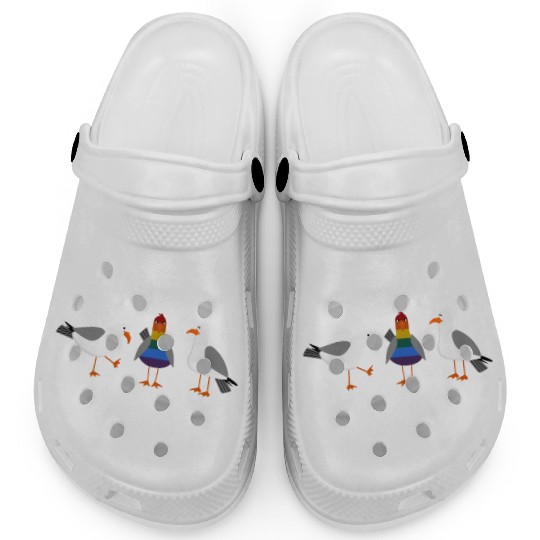 Seagull LGBT Gay Lesbian Rainbow Flagge Clogs