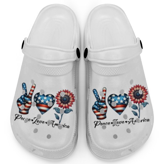 Peace Love America Clogs