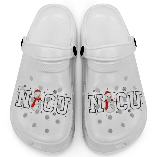 NICU Christmas Snowman Nurse Clogs