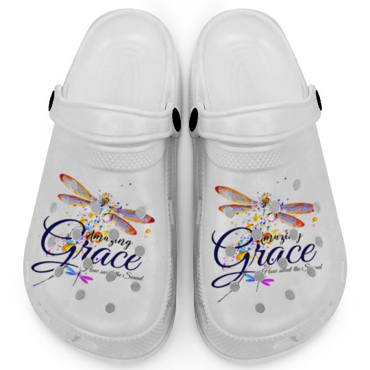 Amazing Grace Dragonfly splatter Clogs