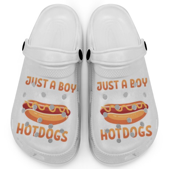 Just a Boy Who Loves Hotdogs Clogs