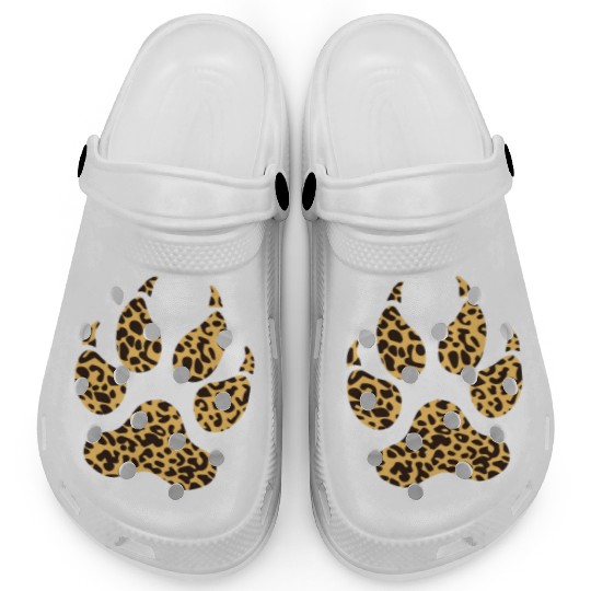 Leopard Paw Funny Jaguar Animal Lover Pawprint Pun Clogs