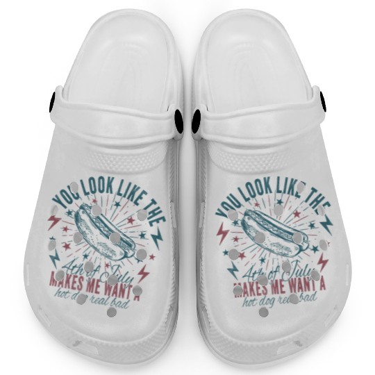 Funny 4th July Clogs, Hot Dog Lover Clogs