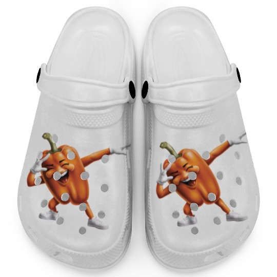 Orange Bell Pepper Dabbing Realistic Clogs