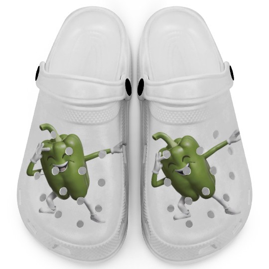 Green Bell Pepper Dabbing Realistic Clogs