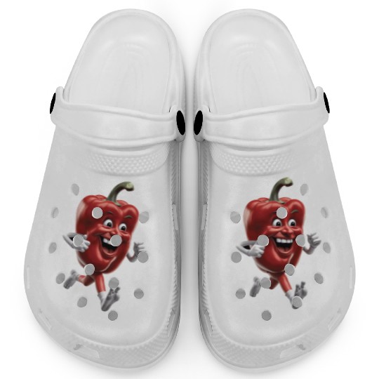 Red Bell Pepper Running Realistic Clogs