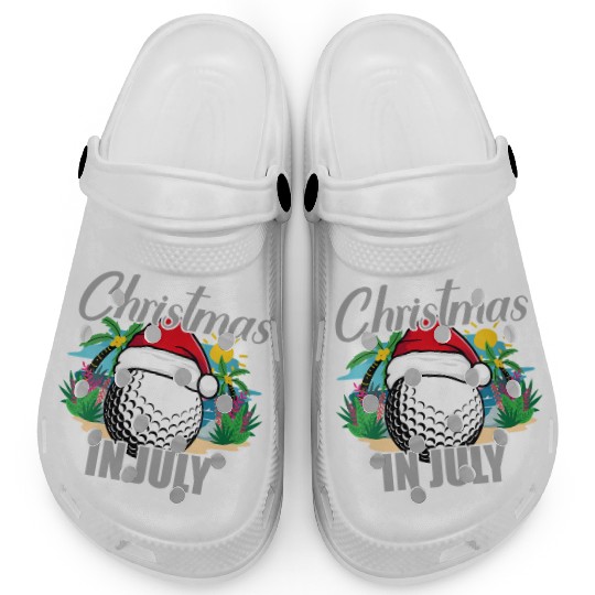 Christmas in July Golf Santa Hat Funny Summer Clogs