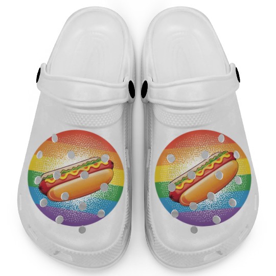 LGBTQ Hot Dog Clogs
