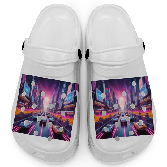 Neon Nostalgia 2084 Clogs