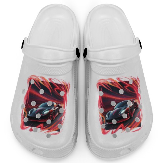 Nice sport car, red storm and effects Clogs