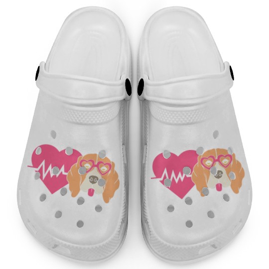 Beagle Dog Mom Heartbeat Clogs
