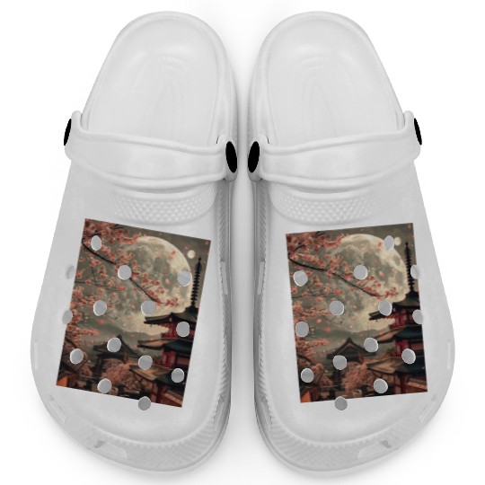 Full Moon in Tokyo Japan Sakura Clogs