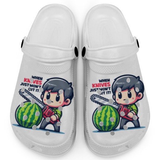 Cutting Watermelon - Melon Chainsaw Clogs