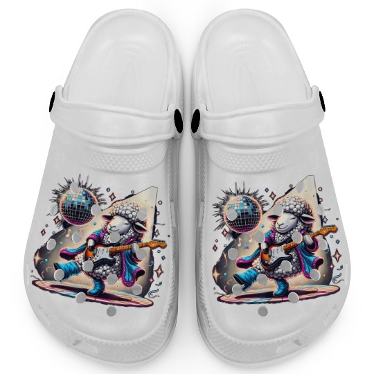 Disco Ball Guitar Sheep Clogs