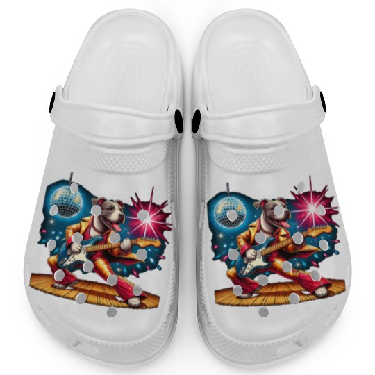 Disco Ball Guitar dog Clogs