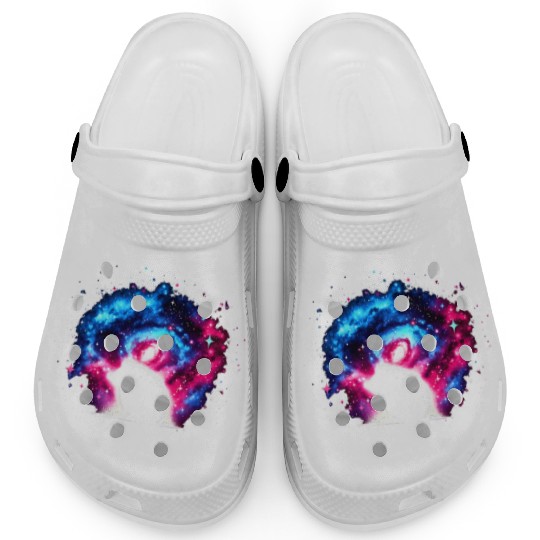 Cool Hedgehog Galaxy Space Art Clogs