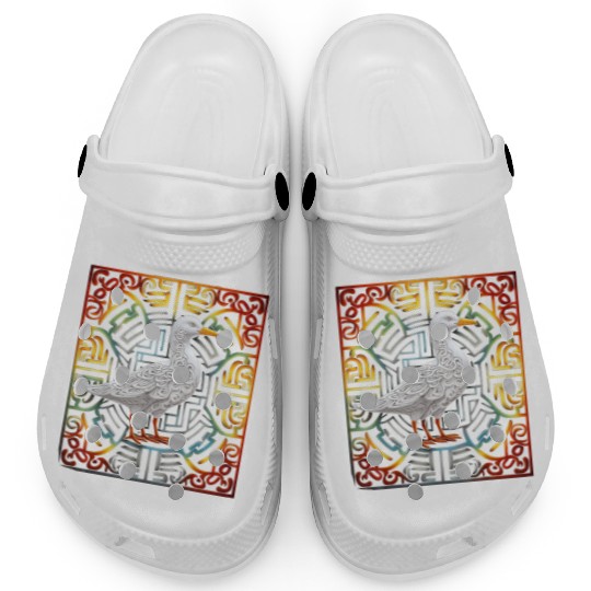 Seagull Mandala Graphic Illustration Clogs