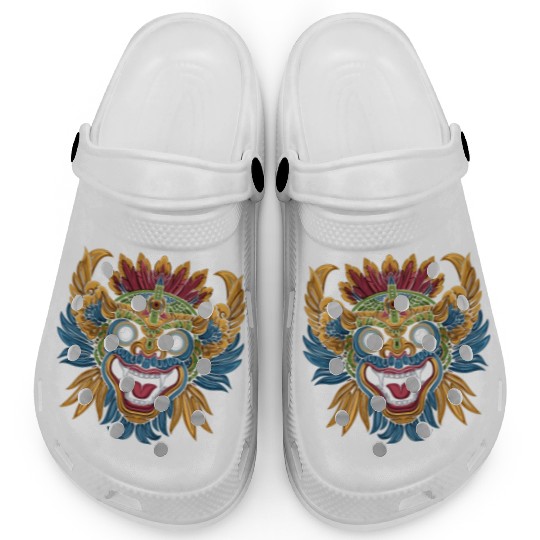 Aztec God Ancient Mythology Tlaloc Vibrant Mask Clogs