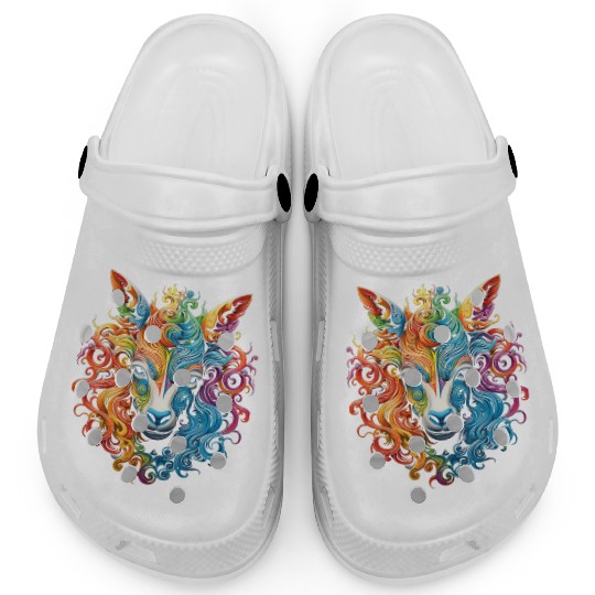 Mandala Animal Graphic Colorful Clogs