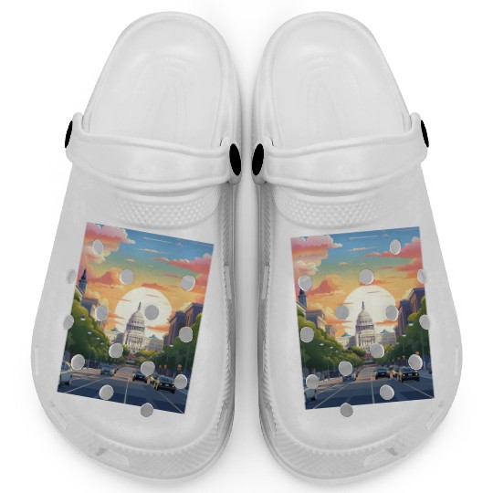 Sunset in US Capitol Washington DC Clogs