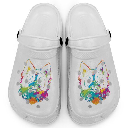 Pop Art Style Dog Face Puppy Border Collie Clogs