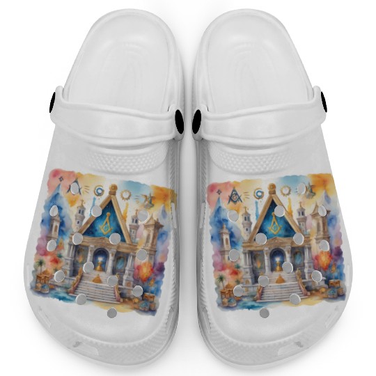 Masonic watercolor painting design Clogs