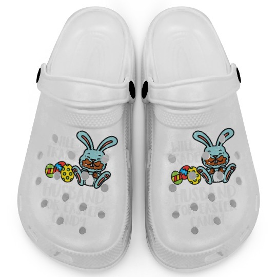 Womens Will Trade Husband Easter Candy Bunny Choco Clogs