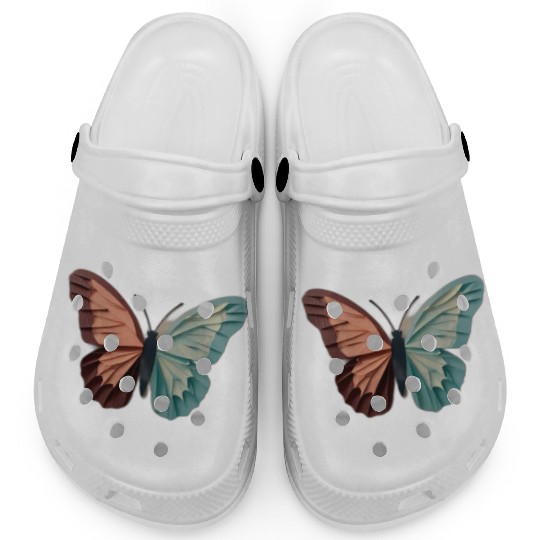 Pastel Origami Butterfly Design Clogs