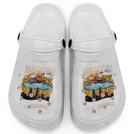 Unpredictable Houston Weather - Fun City Art Clogs