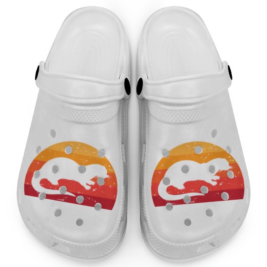 Sea Otter Sunset Retro Cute Lutra Animal Lover Fun Clogs