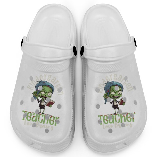 Kindergarten Teacher Loves Brains Clogs